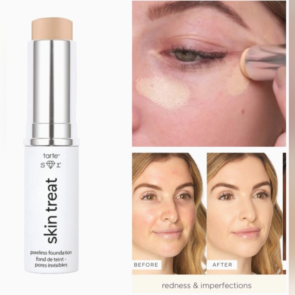 NIB Tarte Skin Treat Poreless Foundation Stick Sugar 💎 Rush Matte Coverage Fair